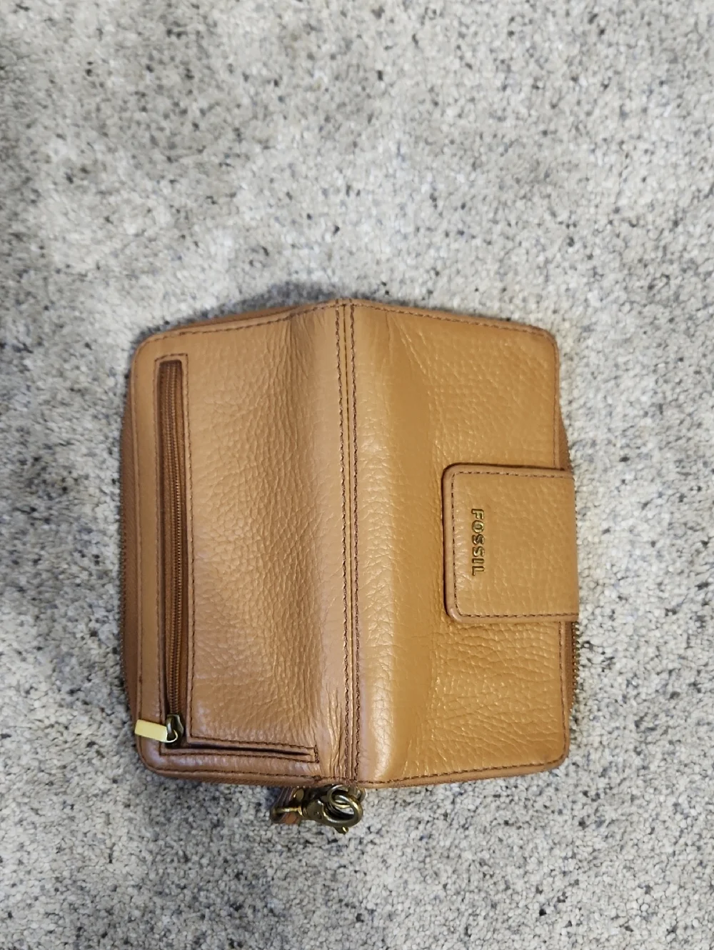 Fossil Madison Zip Around Clutch Wallet in Saddle